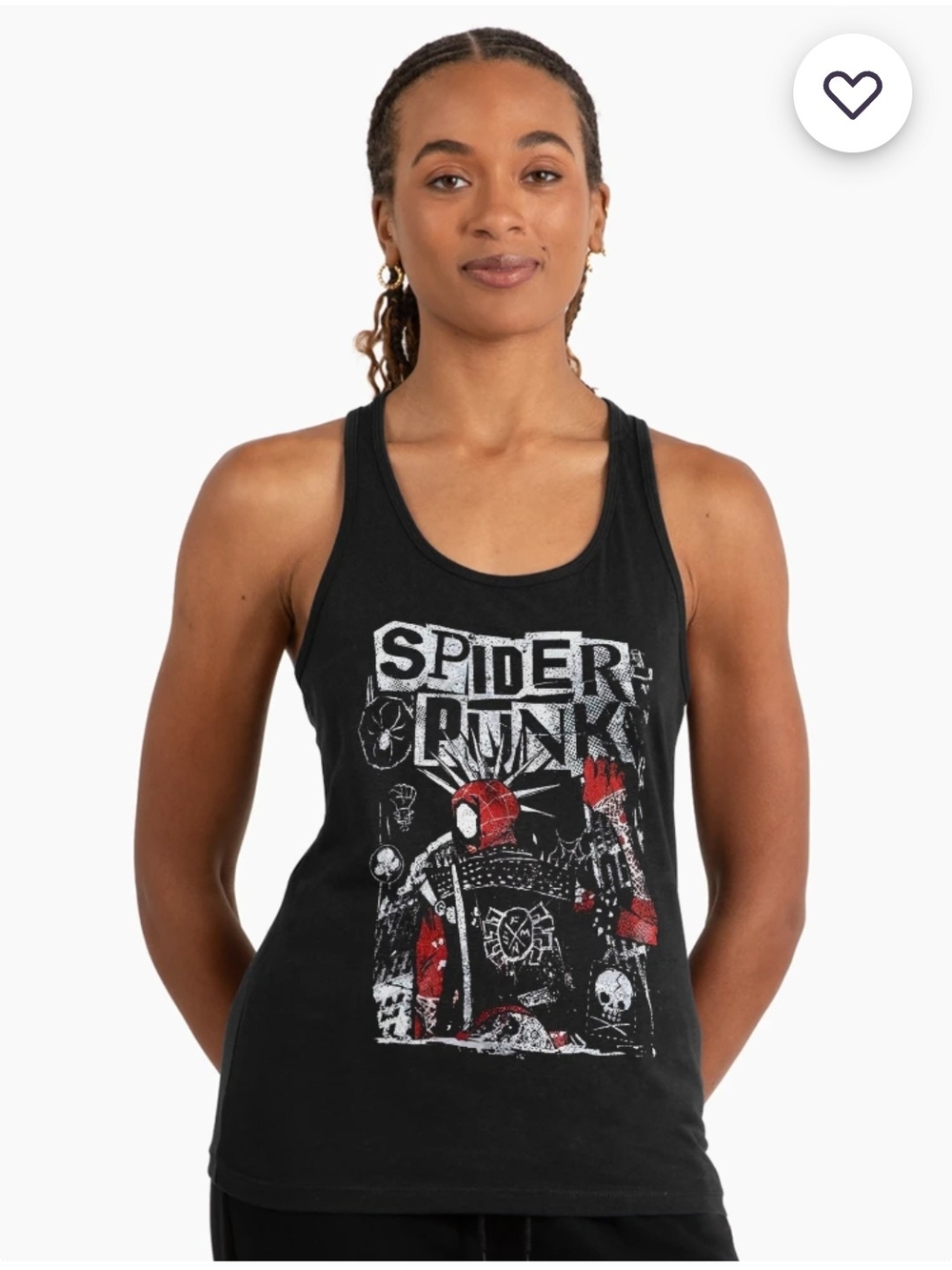 Next Level Apparel Black Spider Punk Graphic Racerback Workout Tank M